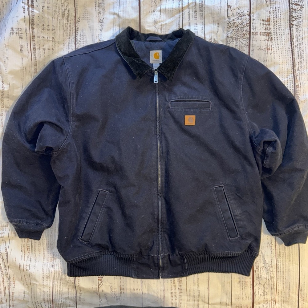 Carhartt Men's Detroit‎ Bankston Bomber Jacket Size 3XL Navy Blue Quilt Lined